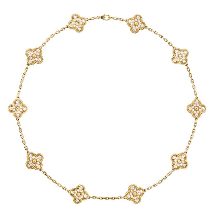 10 motif clover necklace | Gold | Diamonds