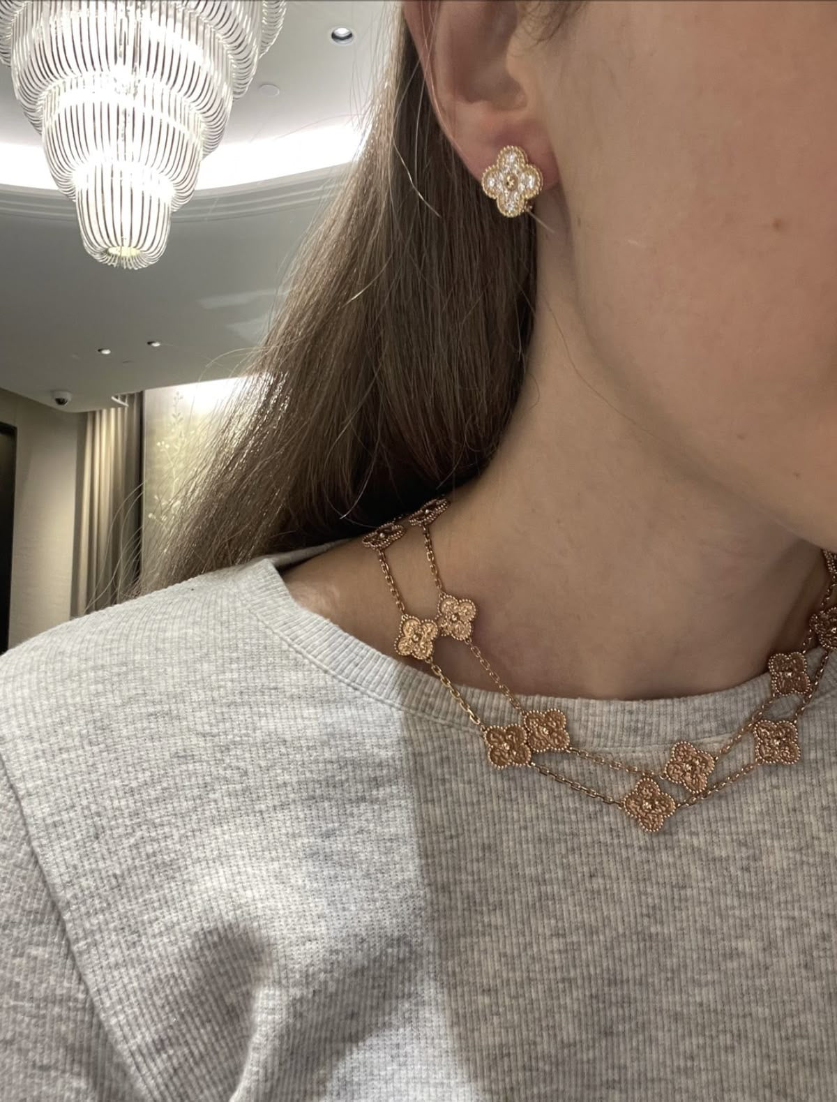 Vintage clover earrings | Gold | Diamonds