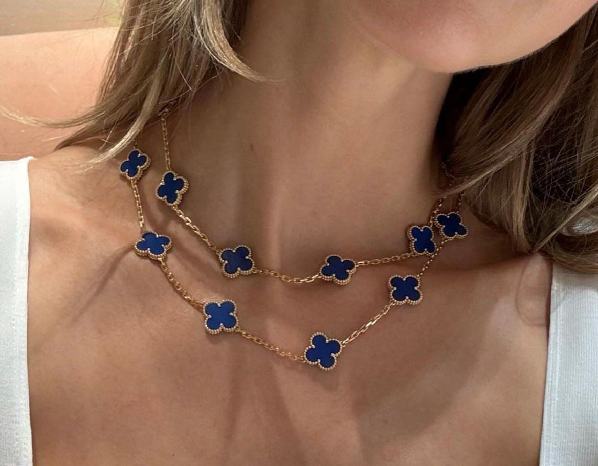 10 motif clover necklace | Royal Blue