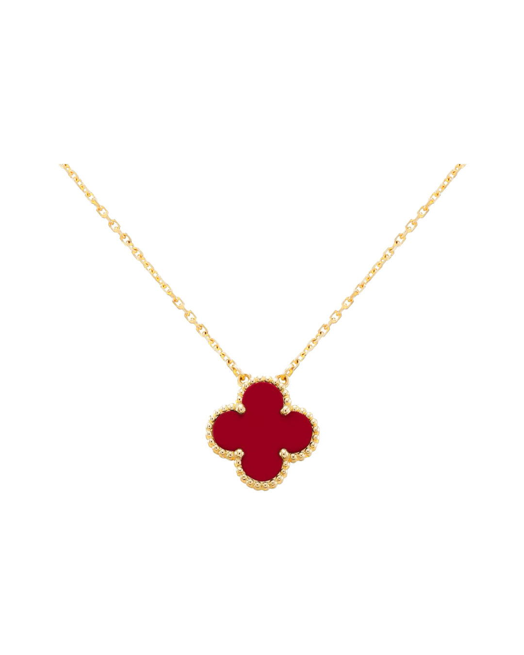 Vintage clover necklace | Carnelian