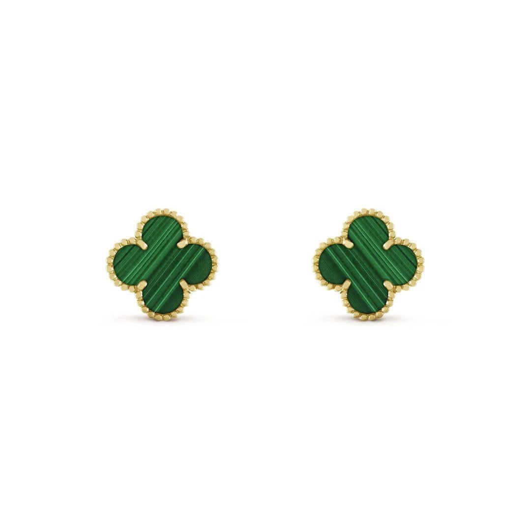 Vintage clover earrings | Malachite