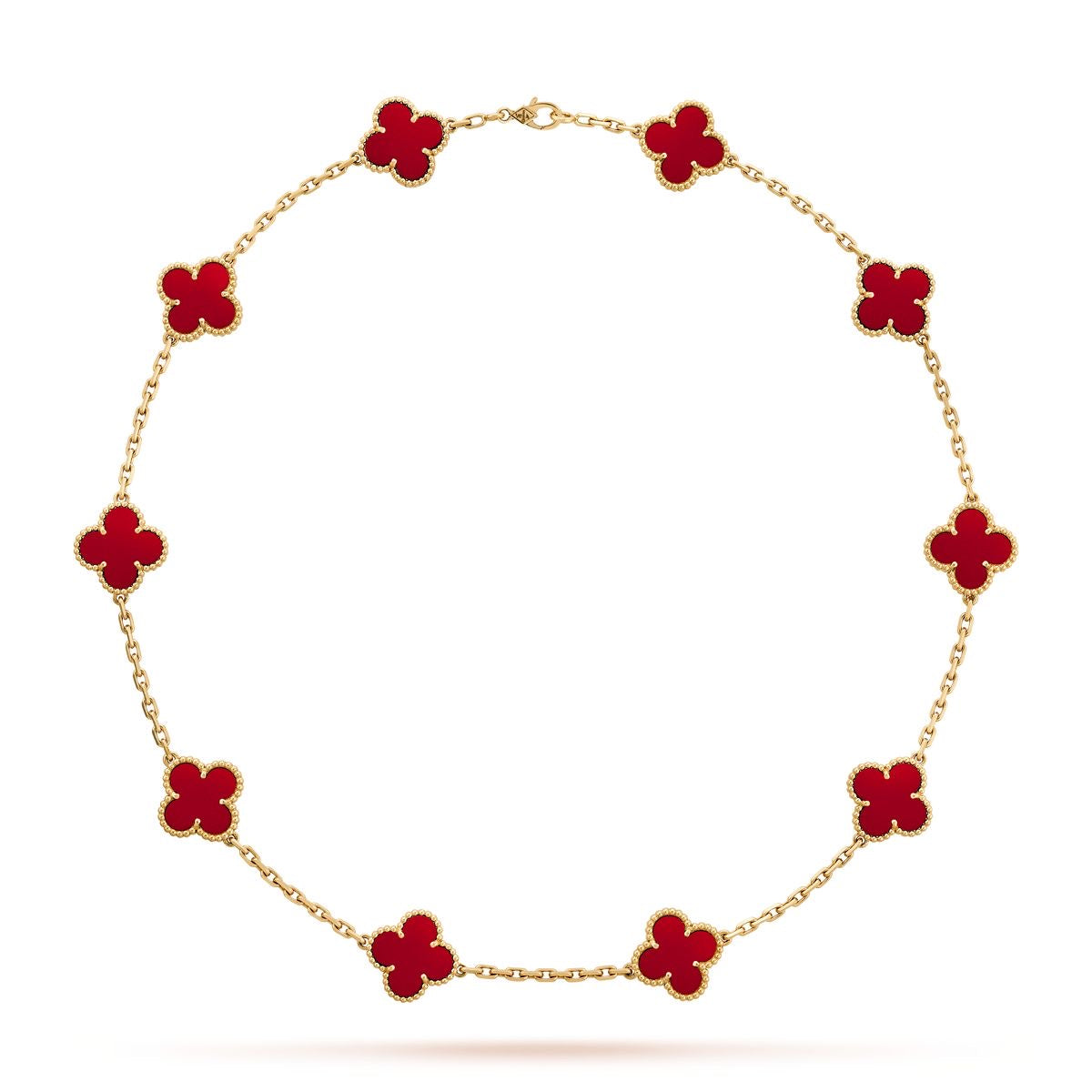 10 motif clover necklace | Carnelian