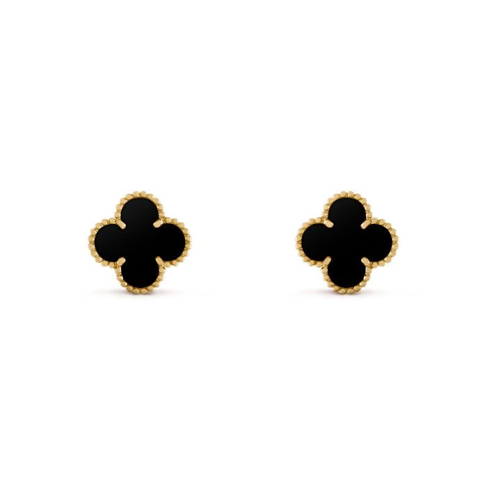 Vintage clover earrings | Onyx