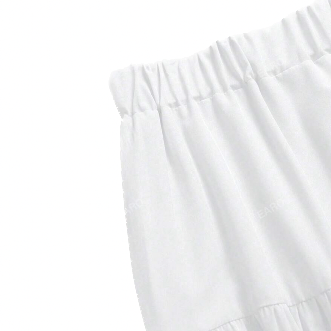 Maxi ruffle skirt | White