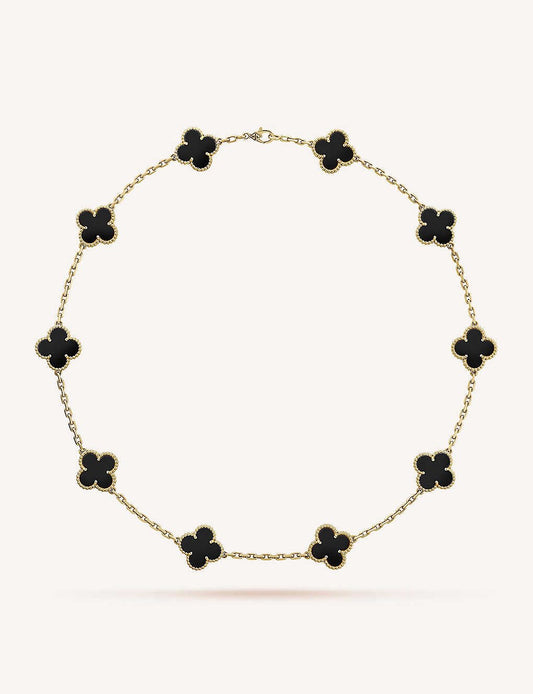 10 motif clover necklace | Onyx