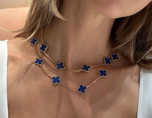 10 motif clover necklace | Royal Blue