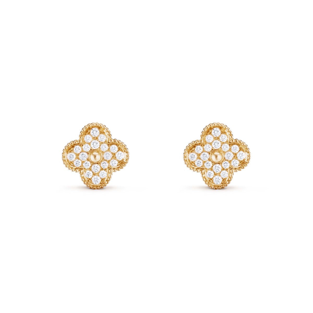 Vintage clover earrings | Gold | Diamonds
