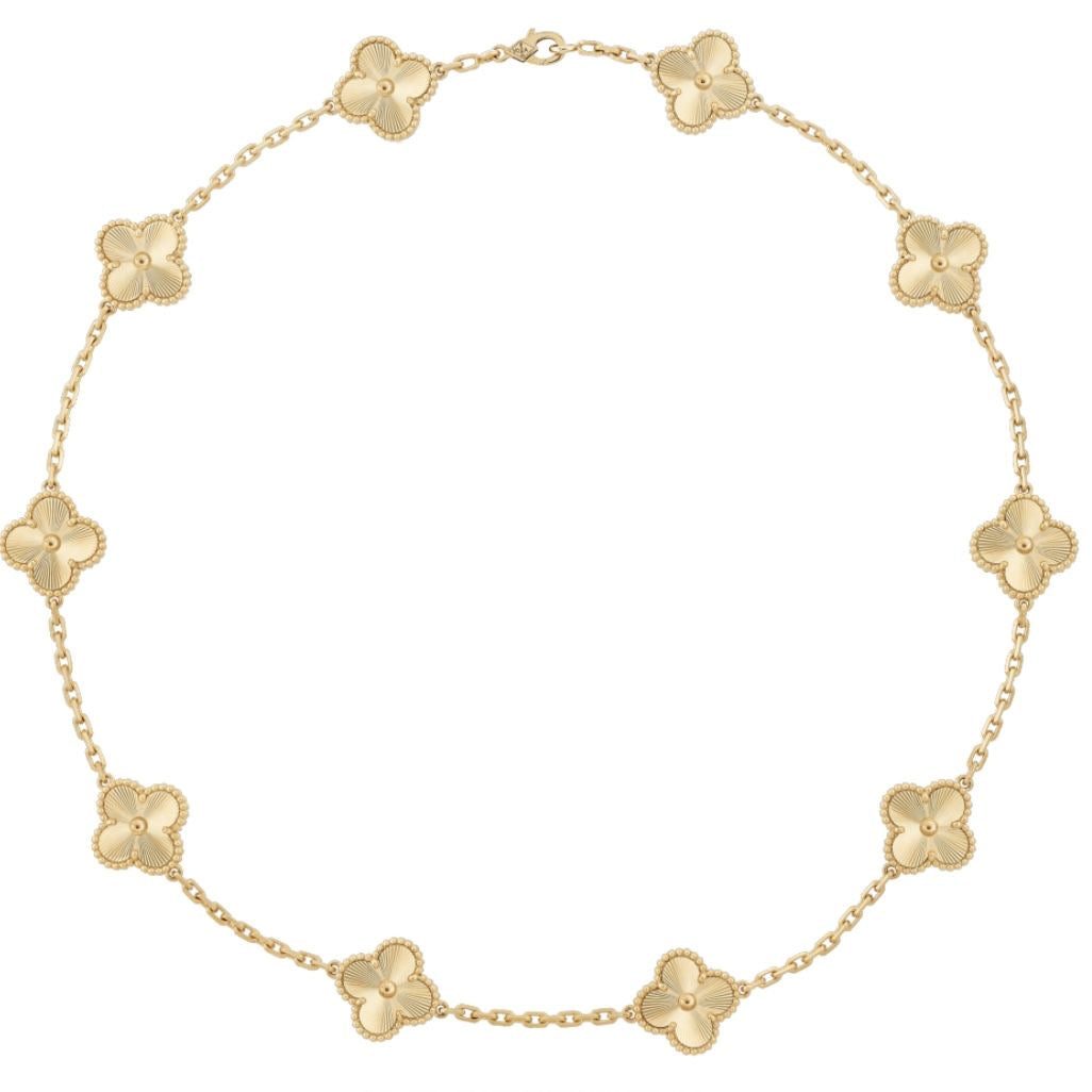 10 motif clover necklace | Gold