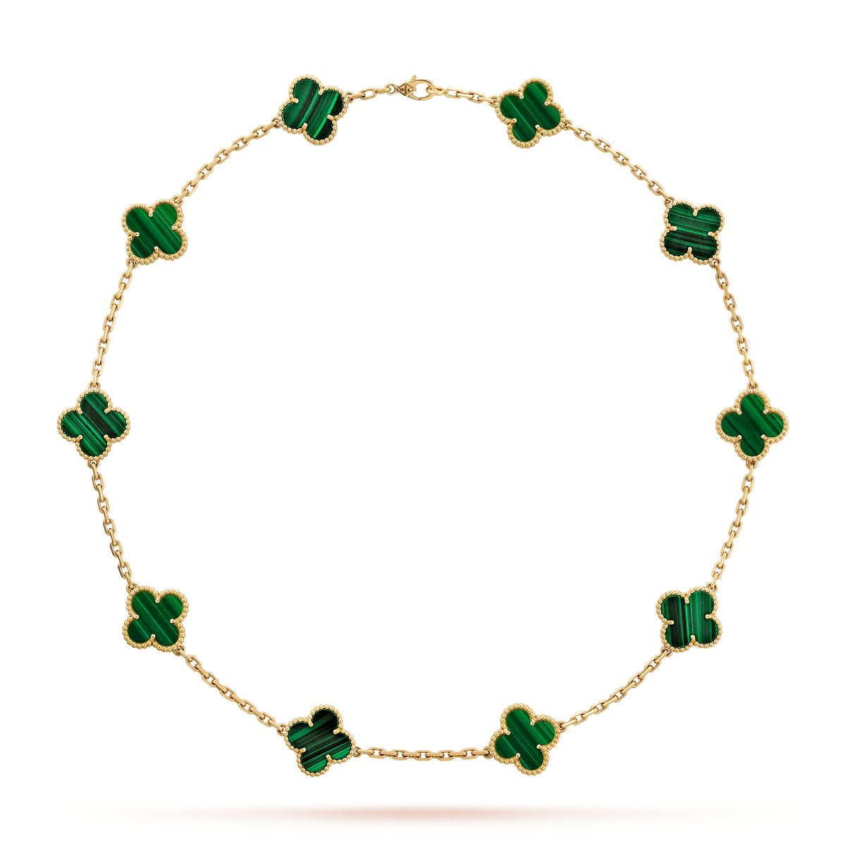 10 motif clover necklace | Malachite
