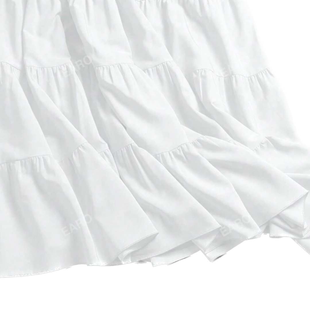 Maxi ruffle skirt | White
