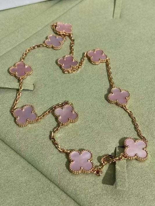 10 motif clover necklace | Pink Pearl