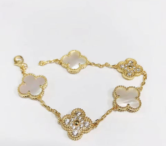 Vintage clover bracelet | Pearl | Diamond
