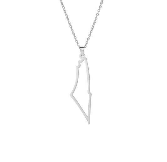 Palestine outline necklace
