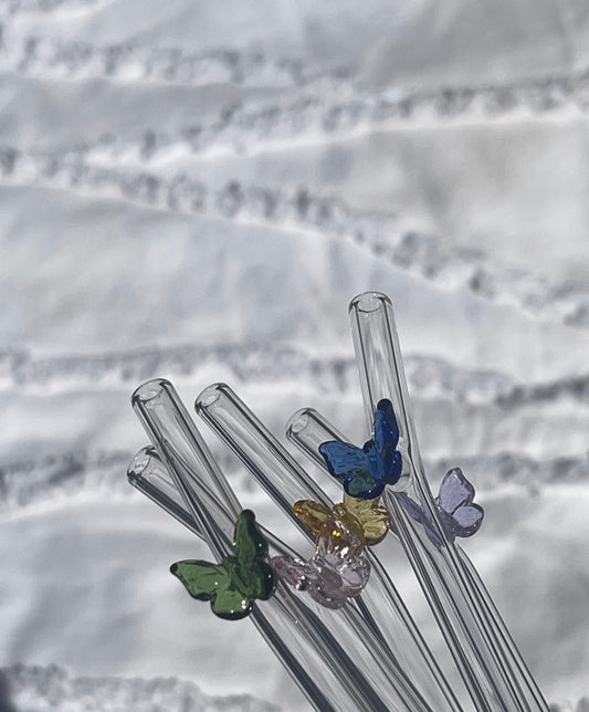 2pc butterfly straws