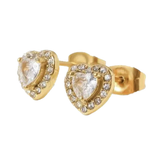 Dainty heart studs