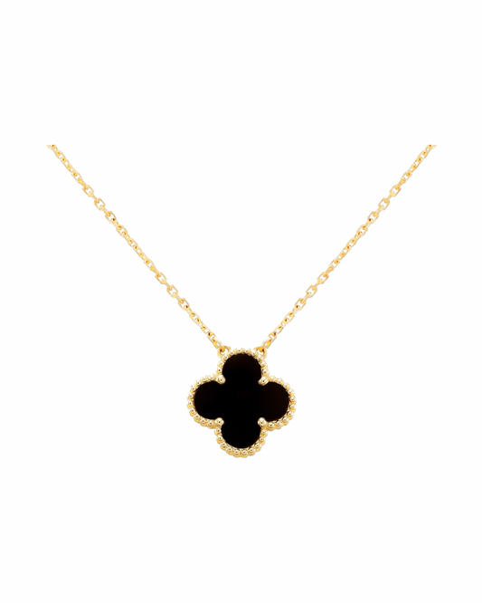Vintage clover necklace | Onyx