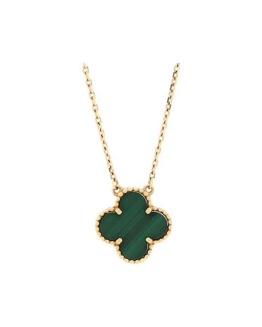Vintage clover necklace | Malachite