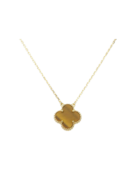 Vintage clover necklace | Amber