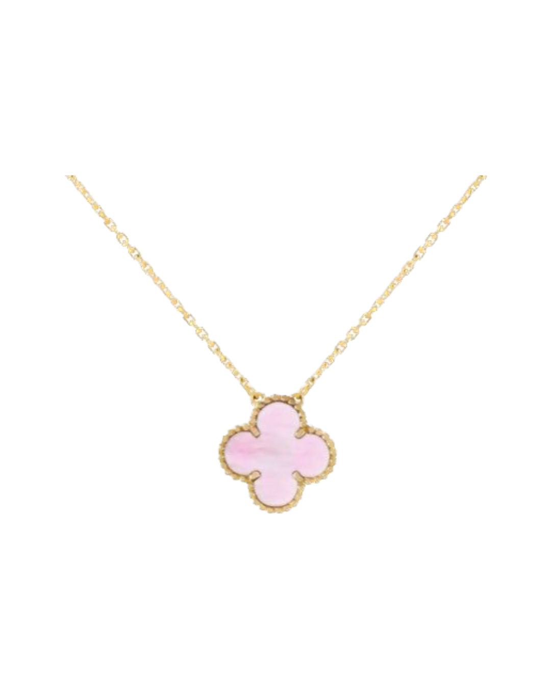 Vintage clover necklace | Blush Pink