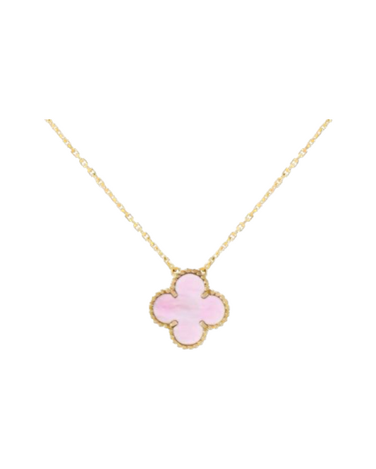 Vintage clover necklace | Blush Pink