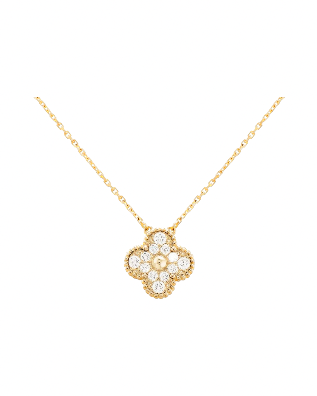 Vintage clover necklace | Gold | Diamonds
