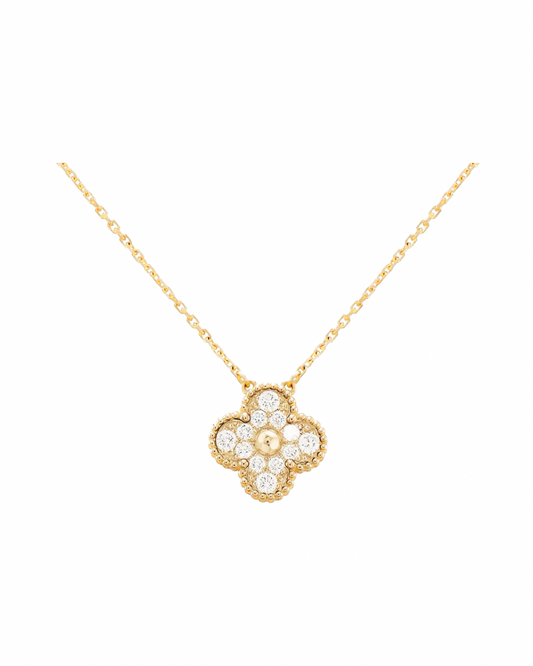 Vintage clover necklace | Gold | Diamonds