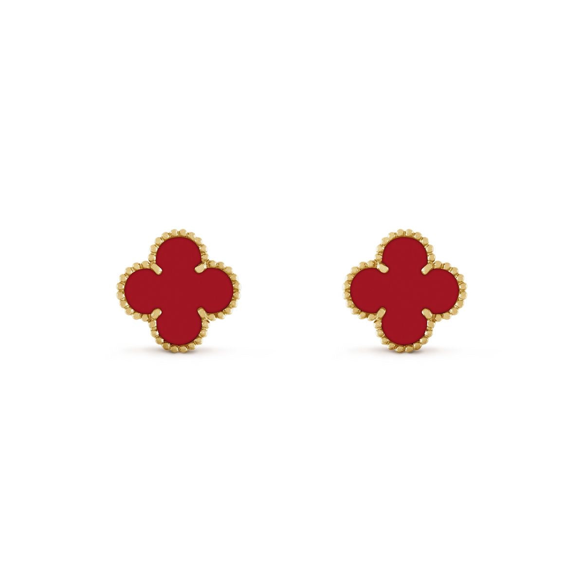 Vintage clover earrings | Carnelian