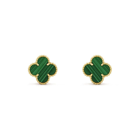 Vintage clover earrings | Malachite