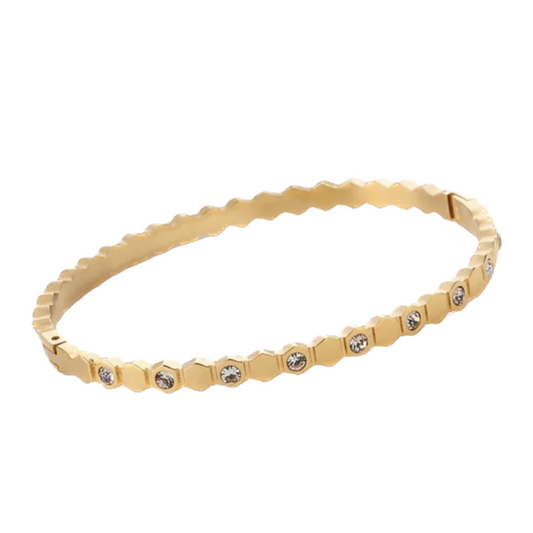 Patterned rhinestone bangle