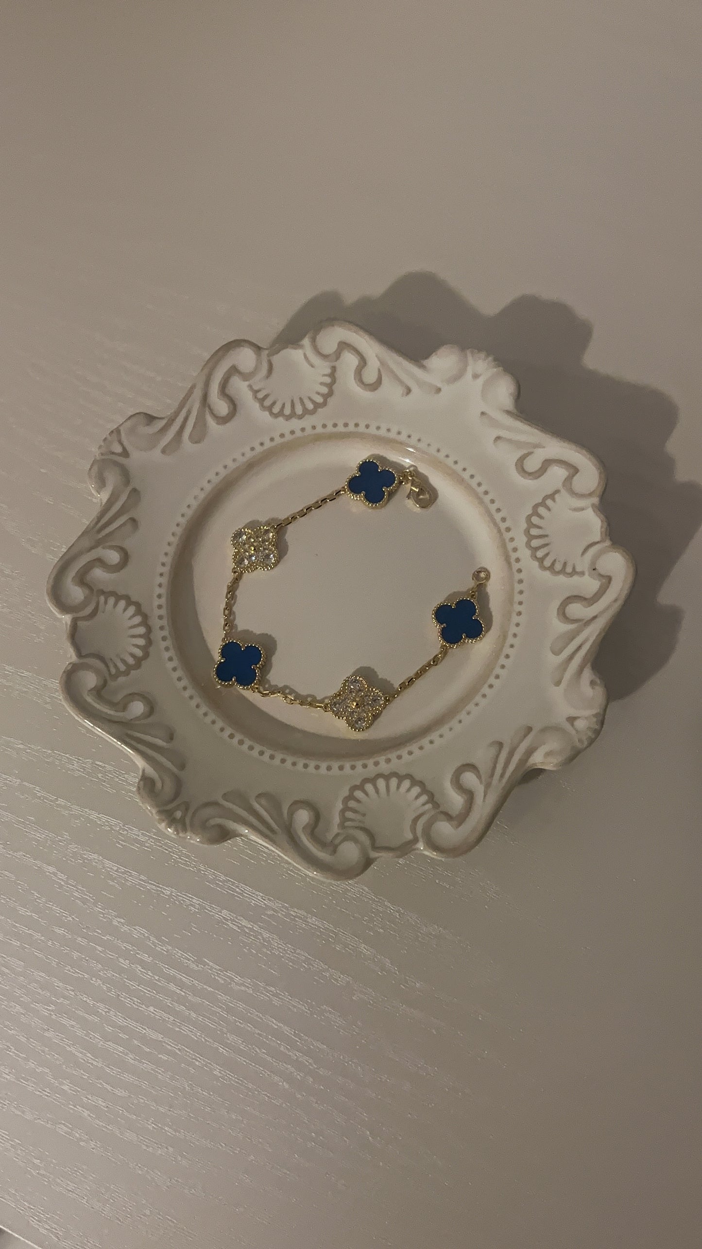 Vintage clover bracelet | Royal Blue | Diamonds