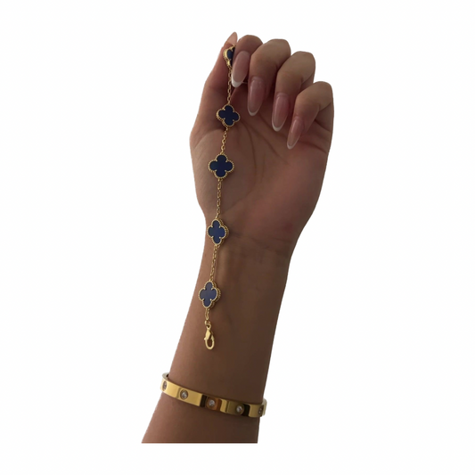 Vintage clover bracelet | Royal blue