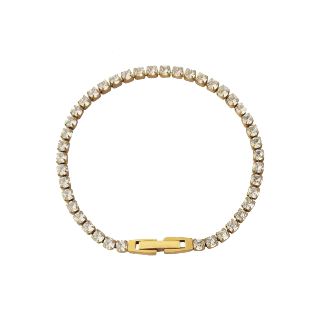 Waterproof tennis bracelet | Gold