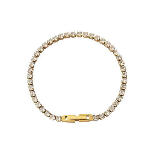 Waterproof tennis bracelet | Gold