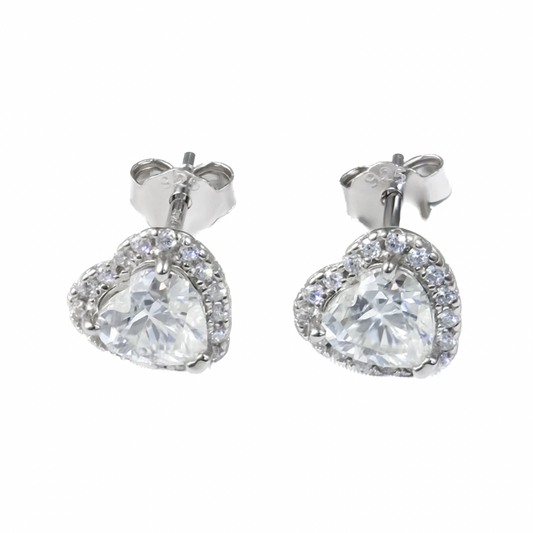 Dainty heart studs