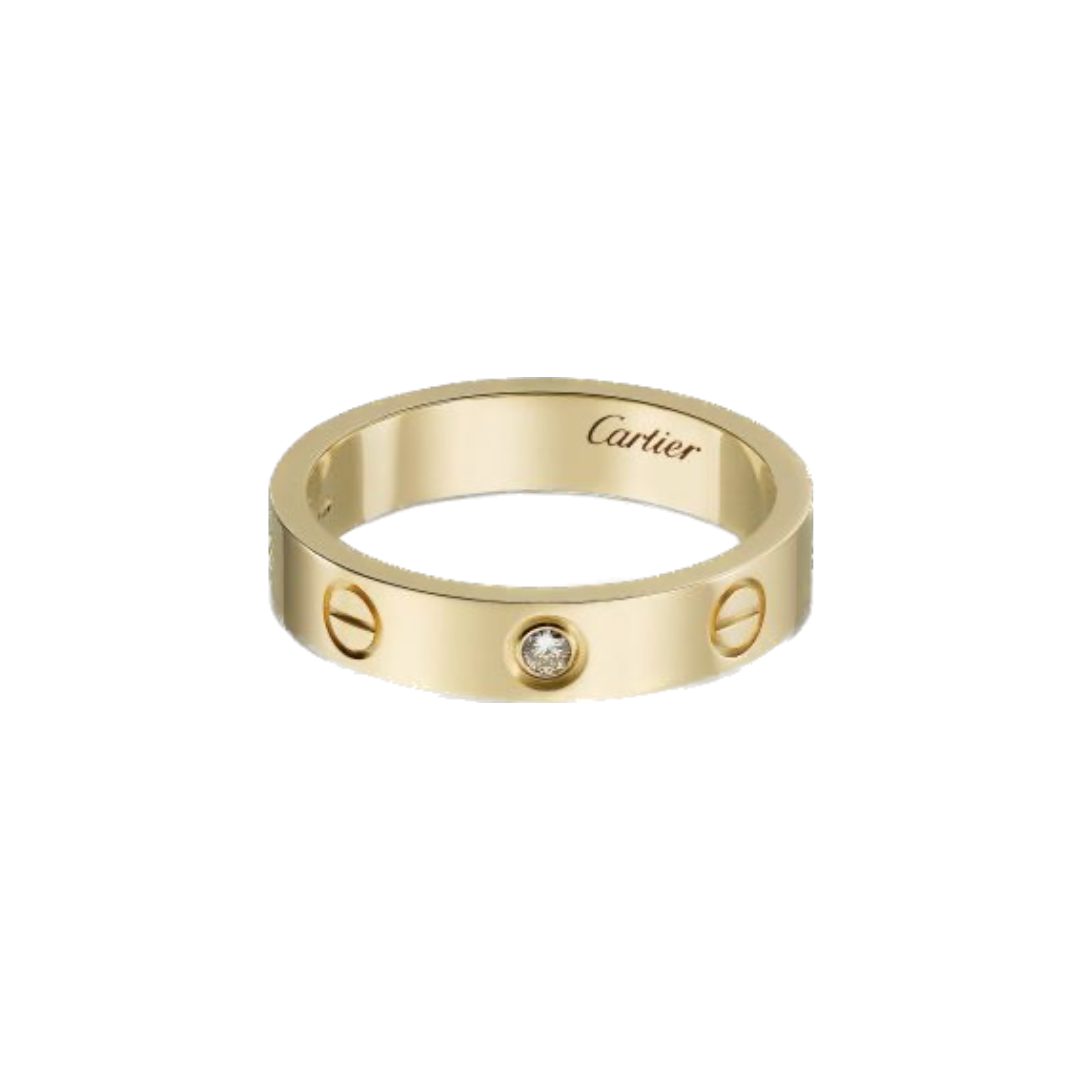 Rhinestone screw love ring