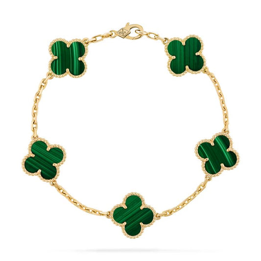 Vintage clover bracelet | Malachite
