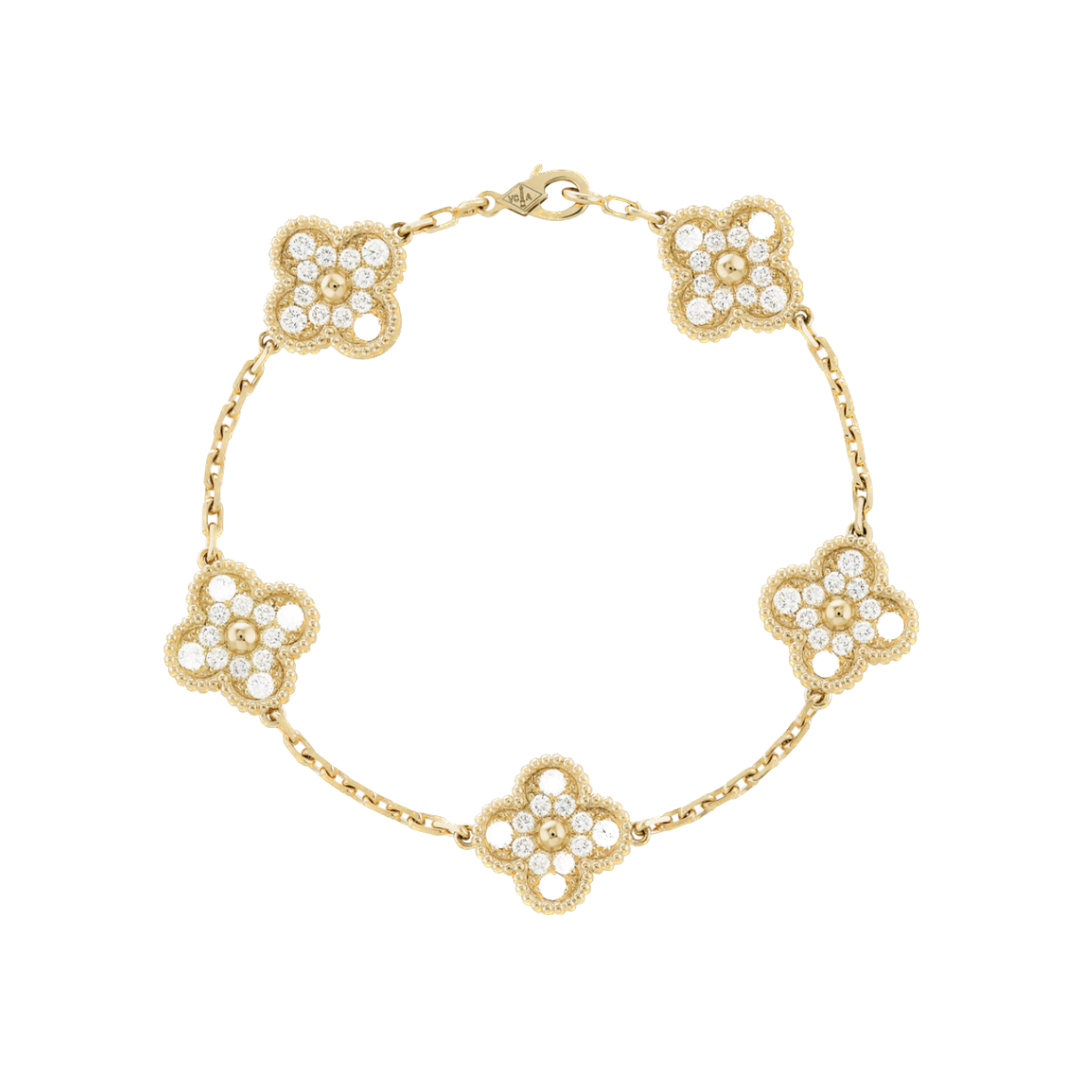 Vintage clover bracelet | Gold |  Diamond