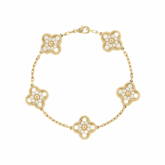 Vintage clover bracelet | Gold |  Diamond